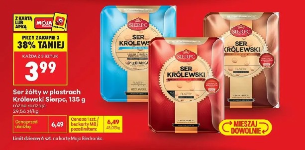Ser żółty w plastrach Królewski Sierpc