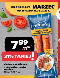 Kiełbasa morlińska z piersią kurczaka Morliny