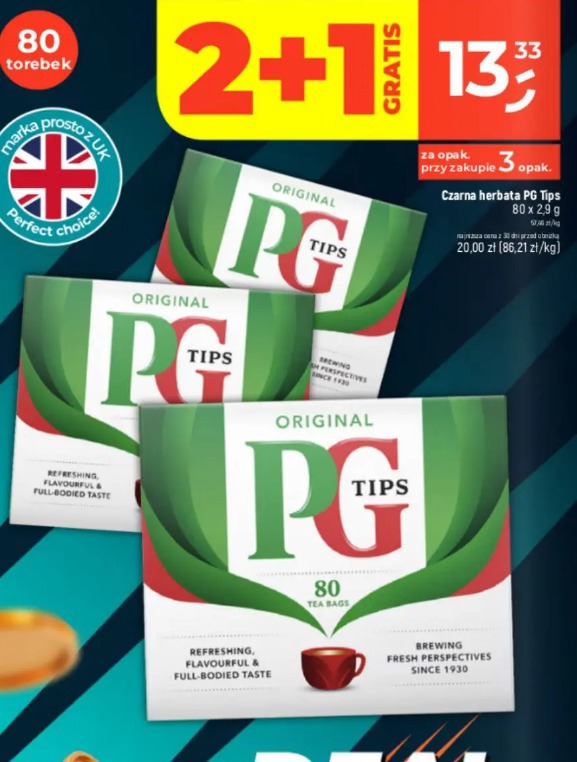 Czarna herbata PG Tips 80 x 2,9 g
