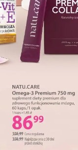 Natu.Care Omega-3 Premium 750 mg suplement diety premium dla zdrowego funkcjonowania mózgu