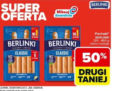 Parówki Berlinki różne rodzaje