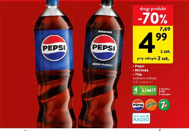 Pepsi, Mirinda, 7UP wybrane rodzaje