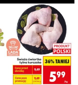 Świeża ćwiartka tylna kurczaka