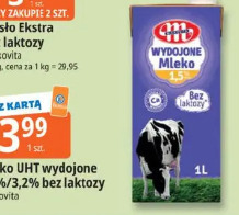 Mleko UHT wydojone 1,5%/3,2% bez laktozy Mlekovita