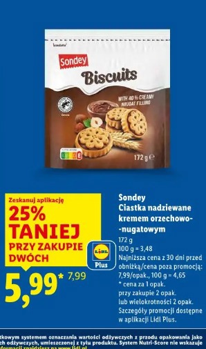 Sondey Ciastka nadziewane kremem orzechowo-nugatowym