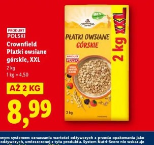 Crownfield Płatki owsiane górskie, XXL