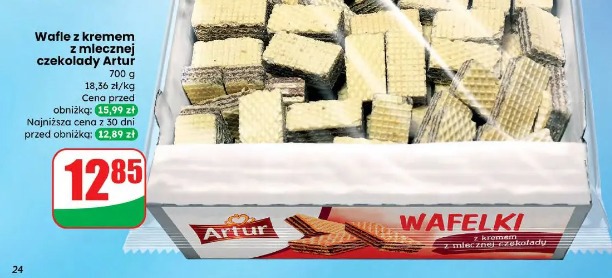 Wafle z kremem z mlecznej czekolady Artur