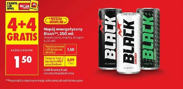 Black napój energetyczny classic zero, mojito, dragon