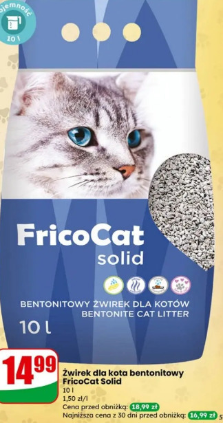 Żwirek dla kota bentonitowy FricoCat Solid