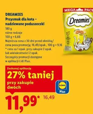 Dreamies przysmak dla kota nadziewane poduszeczki