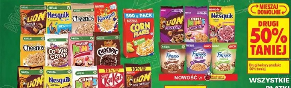 Wszystkie płatki śniadaniowe Nestlé
