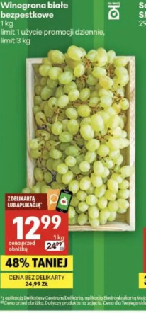 Winogrona białe bezpestkowe