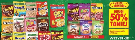 Wszystkie płatki śniadaniowe Nestlé