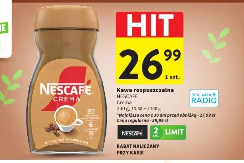 Kawa rozpuszczalna Nescafe Crema