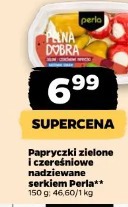 Papryczki zielone z czosnkowo nadziewane serkiem Perla