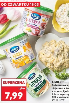 Lisner Sałatka warzywno-jajeczna z kurkami, z szynką i jajkiem lub ze szparagami