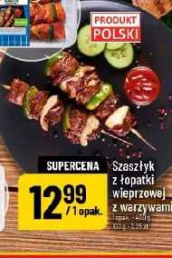 Szaszłyk z łopatki wieprzowej z warzywami