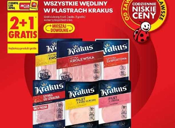 Wszystkie wędliny w plastrach Krakus