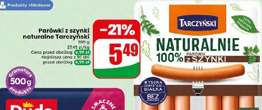 Parówki z szynki naturalne Tarczyński
