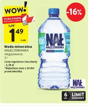 Woda mineralna Nałęczowianka niegazowana
