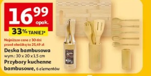 Deska bambusowa, Przybory kuchenne bambusowe, 6 elementów