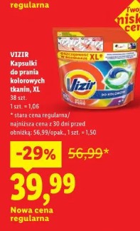 Vizir kapsułki do prania kolorowych tkanin XL