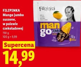 Filipinka Mango jumbo suszone, w polewie czekoladowej