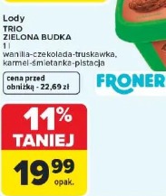 Lody TRIO ZIELONA BUDKA 1 l wanilia-czekolada-truskawka, karmel-śmietanka-pistacja