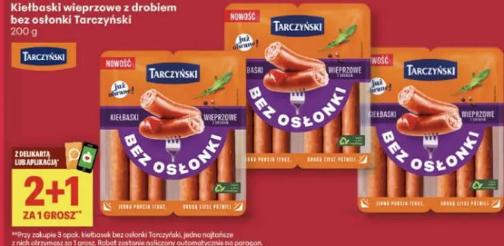 Kiełbaski wieprzowe z drobiem bez osłonki Tarczyński