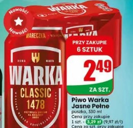 Piwo Warka Jasne Pełne