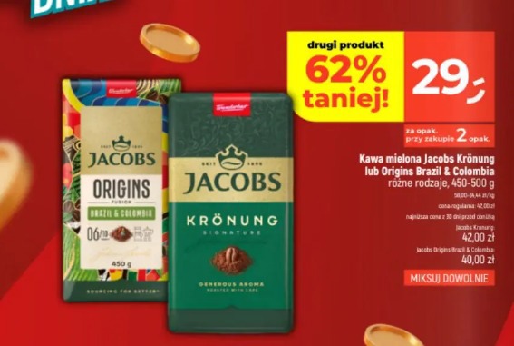 Kawa mielona Jacobs Krönung lub Origins Brazil & Colombia