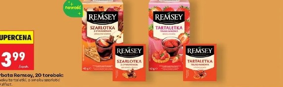 Herbata Remsey szarlotka z cynamonem, tartaletka truskawkowa