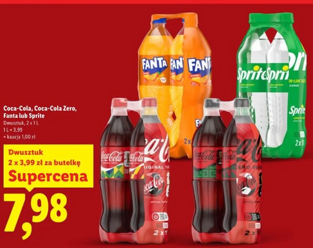 Coca-Cola, Coca-Cola Zero, Fanta lub Sprite