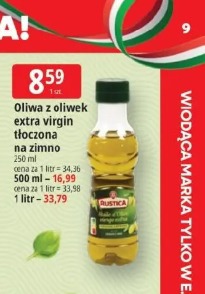 Oliwa z oliwek extra virgin tłoczona na zimno Rustica