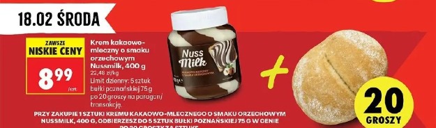 Krem kakaowo-mleczny o smaku orzechowym Nussmilk