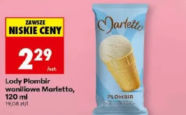 Lody Plombir waniliowe Marletto