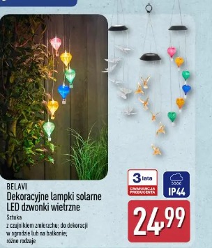 Belavi Dekoracyjne lampki solarne LED dzwonki wietrzne