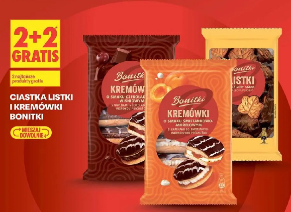 Ciastka listki i kremówki Bonitki
