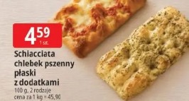 Schiacciata chlebek pszenny płaski z dodatkami