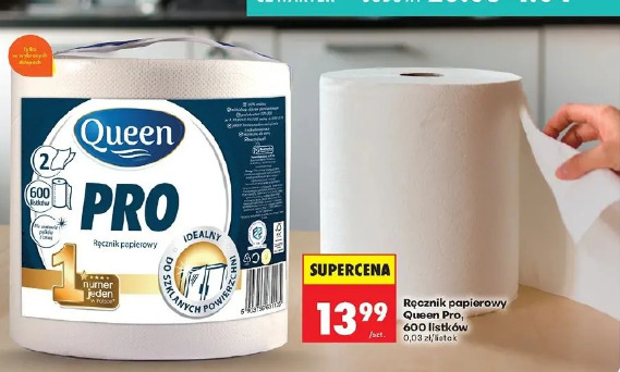 Ręcznik papierowy Queen Pro, 600 listków