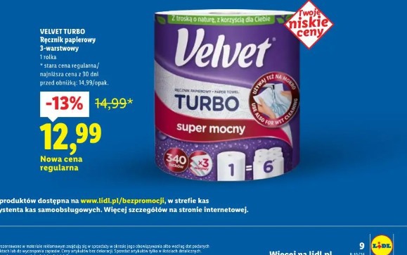 Velvet Turbo Ręcznik papierowy 3-warstwowy