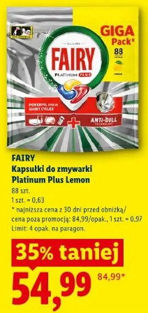 FAIRY Kapsułki do zmywarki Platinum Plus Lemon