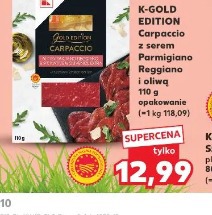 K-Gold Edition Carpaccio z serem Parmigiano Reggiano i oliwą