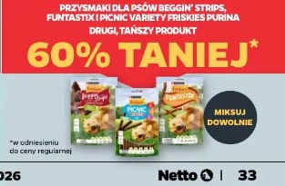 Przysmaki dla psów Beggin' Strips, Funtastix i Picnic Variety Friskies Purina