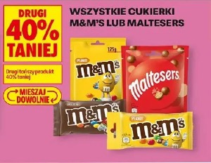 Wszystkie cukierki M&M's lub Maltesers