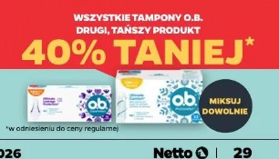Wszystkie tampony O.B. drugi, tańszy produkt