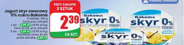 Jogurt skyr owocowy 0% cukru Bakoma