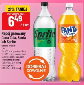 Napój gazowany Coca Cola, Fanta lub Sprite