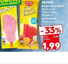 Algida Lody na patyku Funny Finger różne rodzaje