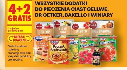 Wszystkie dodatki do pieczenia ciast Gellwe, Dr Oetker, Bakello i Winiary